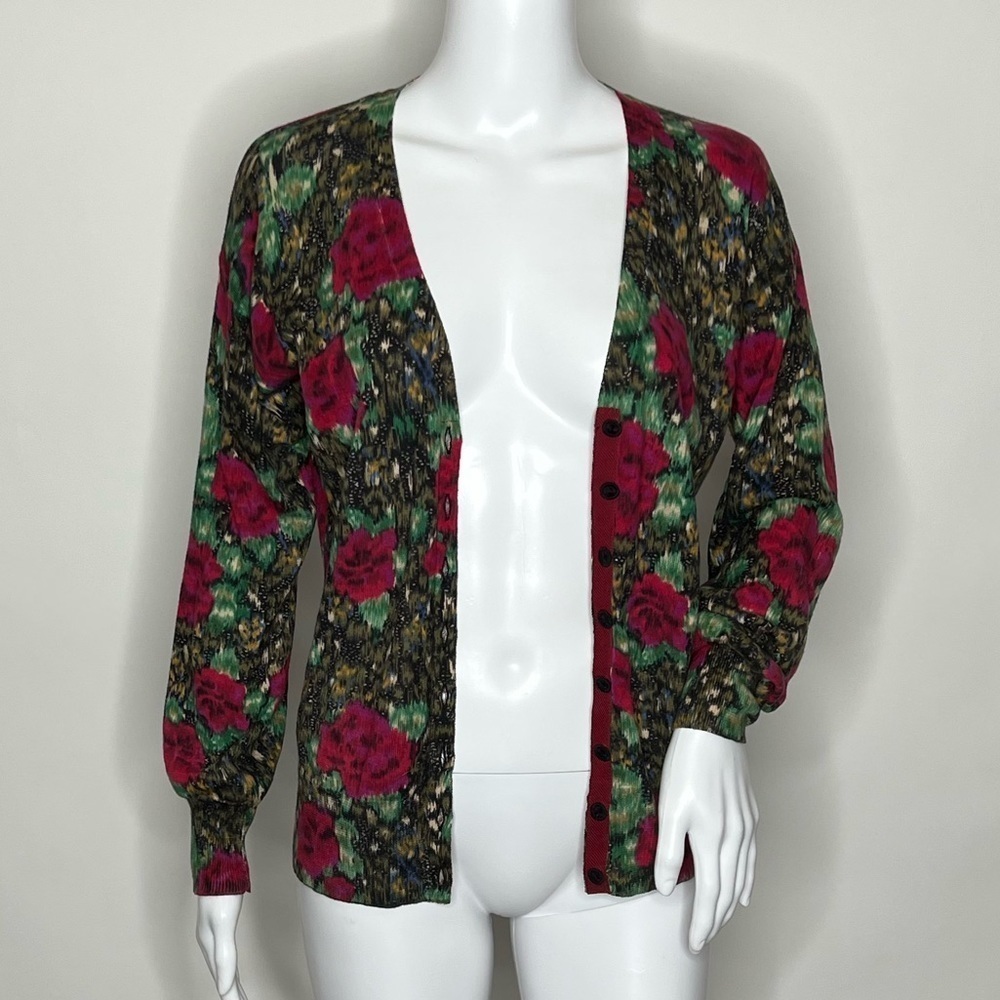 Vintage Lucky Brand Women’s Floral Cardigan Sweater - Picture 6 of 11